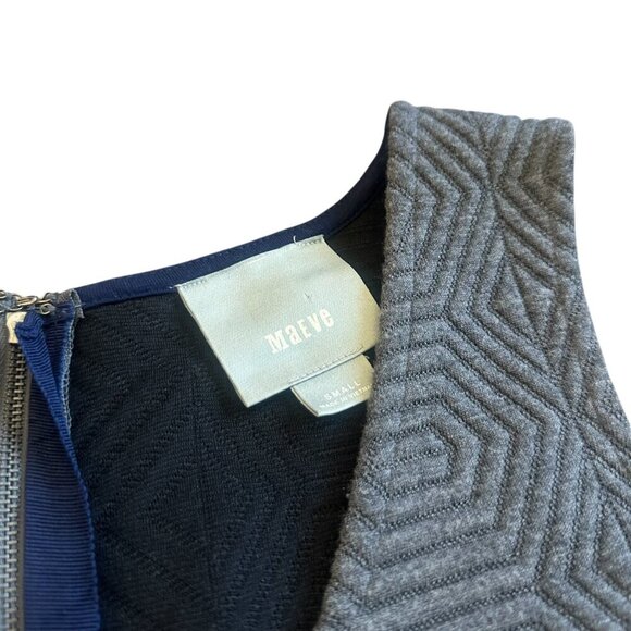 Maeve Anthropologie Ludlow Grey Quilted Dress Navy A-Line Size Small Women's - Picture 3 of 11